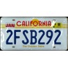 Réplica de Matrícula Americana Califórnia 2FSB292 THE GOLDEN STATE