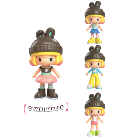 Dundun Fashion Dolls - Muñecas con 3 piezas intercambiables