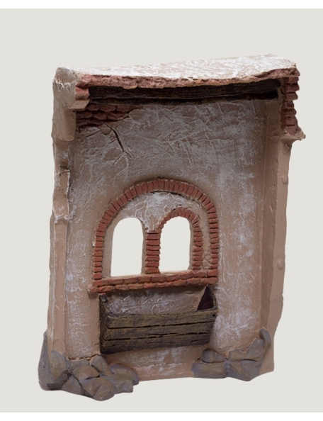 Christmas Nativity Scene, Birth, manger, original Replica J.L.Mayo Wall with window BEL017