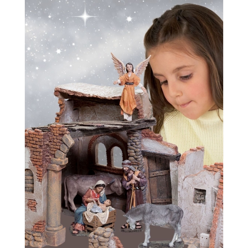 Christmas Nativity Scene, Birth, manger, original Replica J.L.Mayo Portal de Belen, and Figures of the Mystery. BEL900