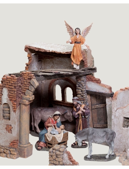 Portal de Belen und Figuren an das Geheimnis.