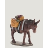 Figures of the Nativity scene, donkey with baskets of grapes