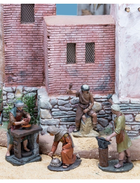 Christmas Nativity Scene, Birth, manger, original Replica J.L.Mayo Artisans 4 Figures BEL951