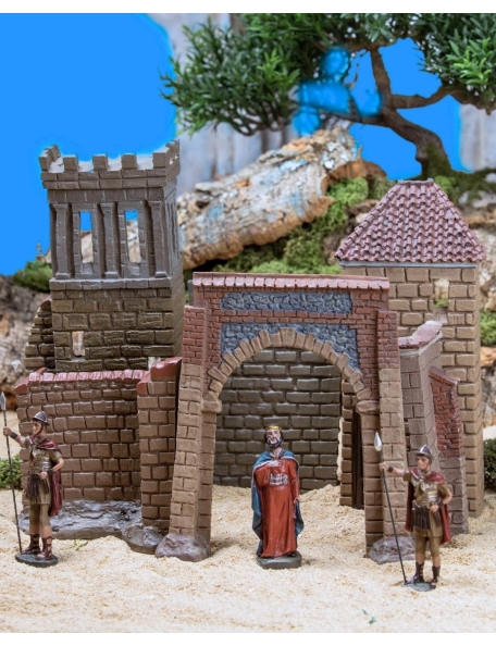 Christmas Nativity Scene, Birth, manger, original Replica J.L.Mayo Castle of Herod and figures BEL954