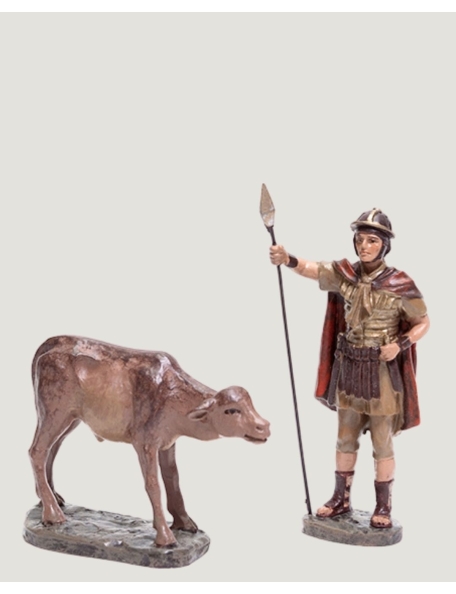 Christmas Nativity Scene, Birth, manger, original Replica J.L.Mayo Keeper with calf BEL019