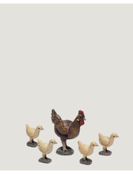 Christmas Nativity Scene, Birth, manger, original Replica J.L.Mayo Hen and chicks BEL069