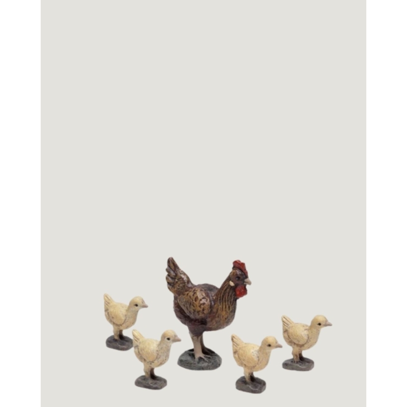 Christmas Nativity Scene, Birth, manger, original Replica J.L.Mayo Hen and chicks BEL069