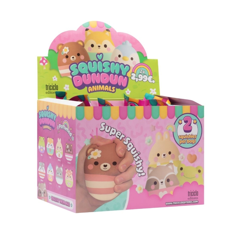 Expositor de 16 uds - Squishy Dundun Animals