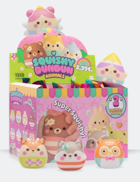 Expositor de 16 squishy- Squishy Dundun Animals