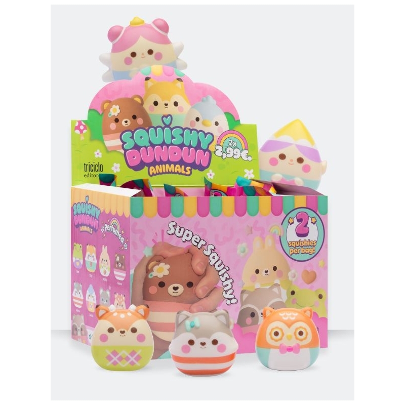 Expositor de 16 uds - Squishy Dundun Animals