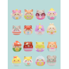 Squishy Dundun Animals -– Colección de 16 uds squishies perfumados de vainilla